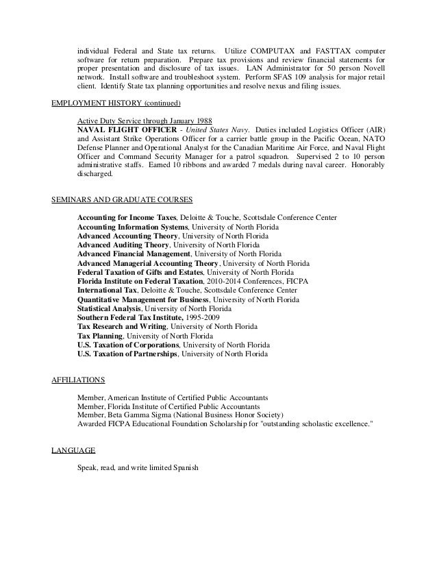 senior tax manager resume alan huerth cpa resume for tax accountant
