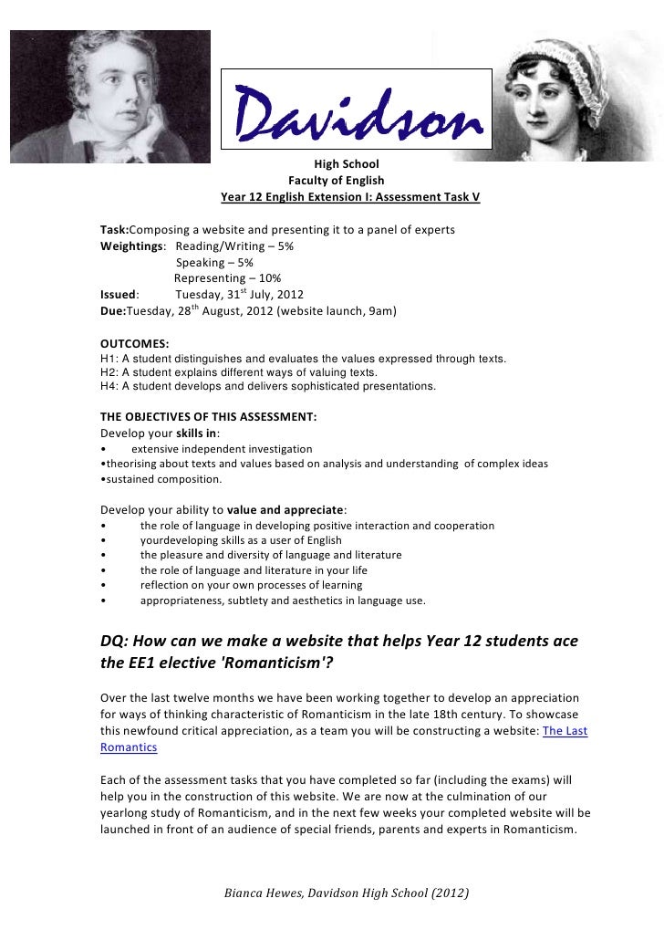 Extension english creative writing romanticism