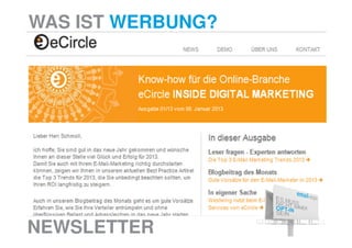 WAS IST WERBUNG?




NEWSLETTER
 