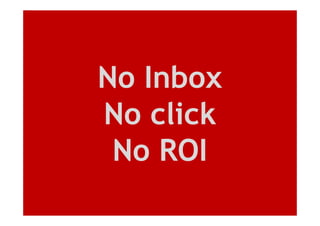 No Inbox
No click
 No ROI
 