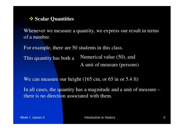 Introduction to Vectors