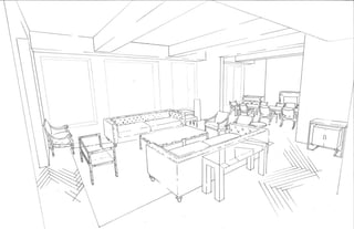 Living Room Line Drawing