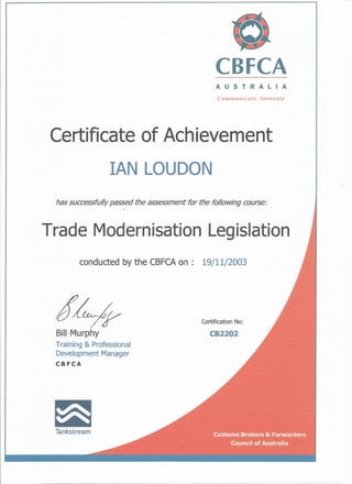 Trade Modernisation Legislation