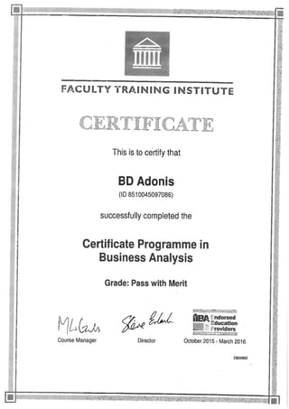 certificate and results