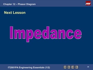 Chapter 12 – Phasor Diagram


Next Lesson




                                           35
   IT2001PA Engineering Essentials (1/2)
 