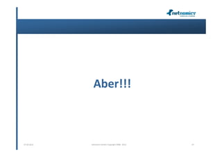Aber!!!



07.02.2013   netnomics GmbH, Copyright 2008 - 2012   24
 
