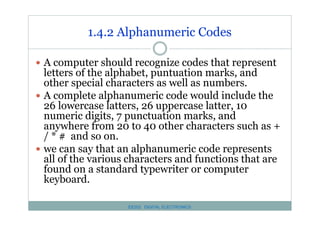 Ee 202 chapter 1 number and code system | PDF