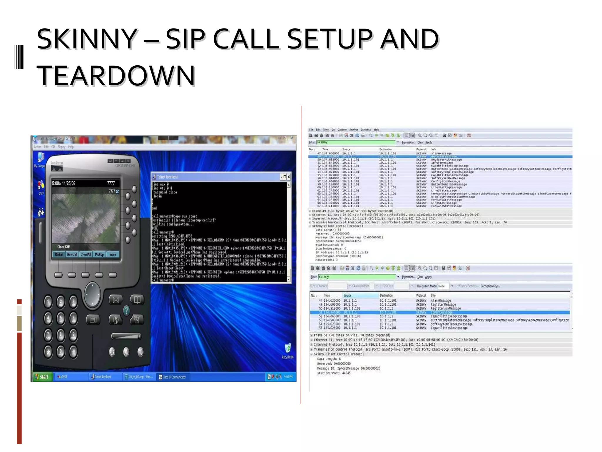 SKINNY – SIP CALL SETUP AND TEARDOWN 