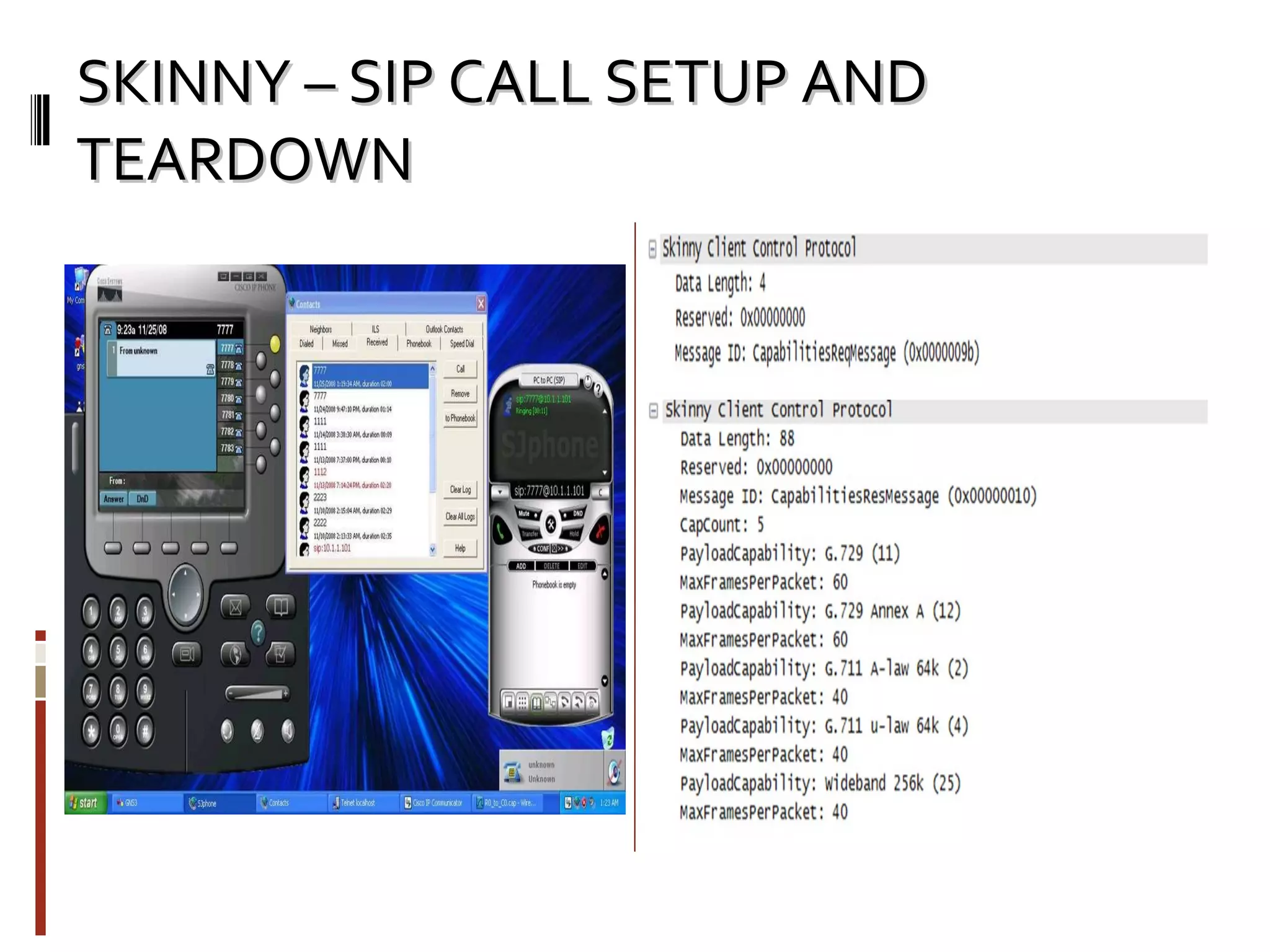 SKINNY – SIP CALL SETUP AND TEARDOWN 