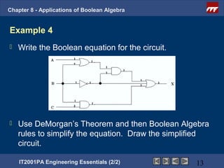 Ee2 chapter8 applicationsof_booleanalgebra | PPT