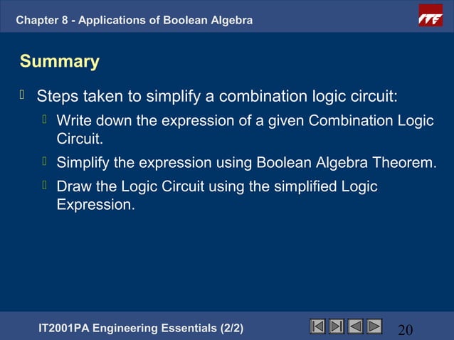 Ee2 chapter8 applicationsof_booleanalgebra | PPT