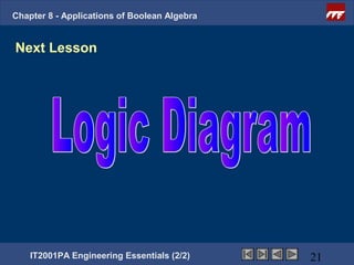 Ee2 chapter8 applicationsof_booleanalgebra | PPT