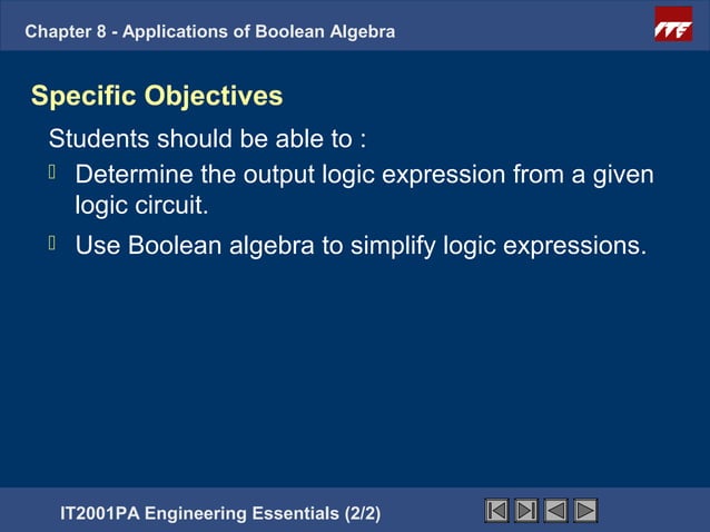 Ee2 chapter8 applicationsof_booleanalgebra | PPT