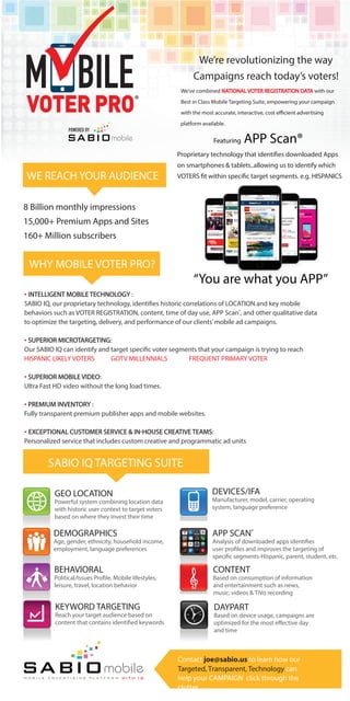Mobile Voter PRO info sheet