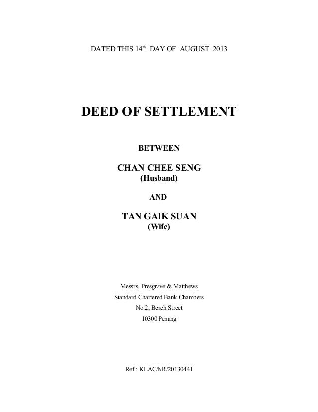 deed of settlement