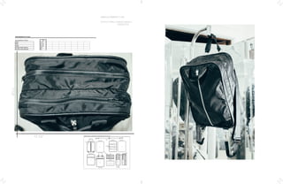 Style	
 Name:	
 Soft	
 Luggage
Style	
 Number:	
 	
 DK21202W15A1
TECHNICAL	
 SPECIFICATION	
 SHEET
Size	
 Range:	
 OS
Sample	
 Size:	
 OS
2/5/15
Generated	
 by:	
 Daniel	
 King	
 	
 
9	
 of	
 13
MEASUREMENTS	
 (in	
 inches)
MEASUREMENT	
 POINTS OS
Depth 7	
 1/2"
Width 12	
 1/2"
Height 17	
 1/2"
Shoulder Strap Extened 120"
Shoulder Strap Retracted 60"
SPECIAL	
 INSTRUCTIONS
3/8"	
 SA	
 through	
 out
71/2”
12 1/2”
Wall A Front
Wall A Back
Wall B Front Wall B Back
Wall C Front
Wall C Back
Top Right Side Left Side
Bottom
Strap
Style Name: Soft Luggage
Style Number: DK21202W15A1
TECHNICAL SPECIFICATION SHEET
Size Range: OS
Sample Size: OS
02/3/15
Generated by: Daniel King
GARMENT SKETCHES - TOPSTITCHING, COLOR BLOCKING AND DETAIL SKETCHES
ES
ES
ES
ES
ES
A = Shell
B = Lining
A
A
A A
A
A
A
A
AA
AA
A
B B
B
B
B
B
2 of 5
SEAM ALLOWANCE // 3/8”
STITCH TYPES // SINGLE NEEDLE 	
		 LOCKSTITCH
 