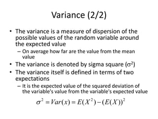 Variance From Expectation Comprehensive Lecture on Expected Value, Variance, and Standard ...