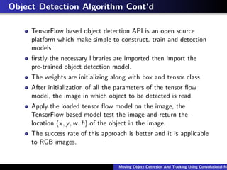 Moving Object Detection And Tracking Using CNN | PDF