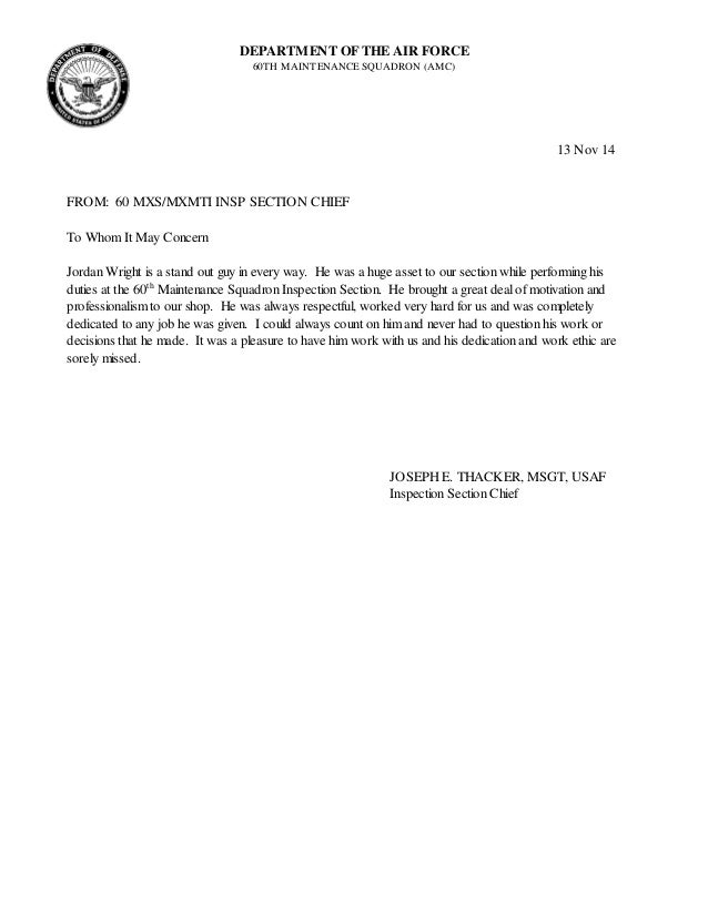 wright letter of recommendation letter of recommendation for maintenance