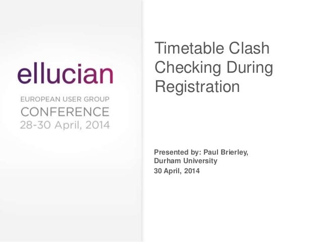 Timetable Clash Checking At Registration