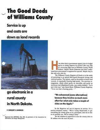 May, 1991 The Good Deeds of Williams County