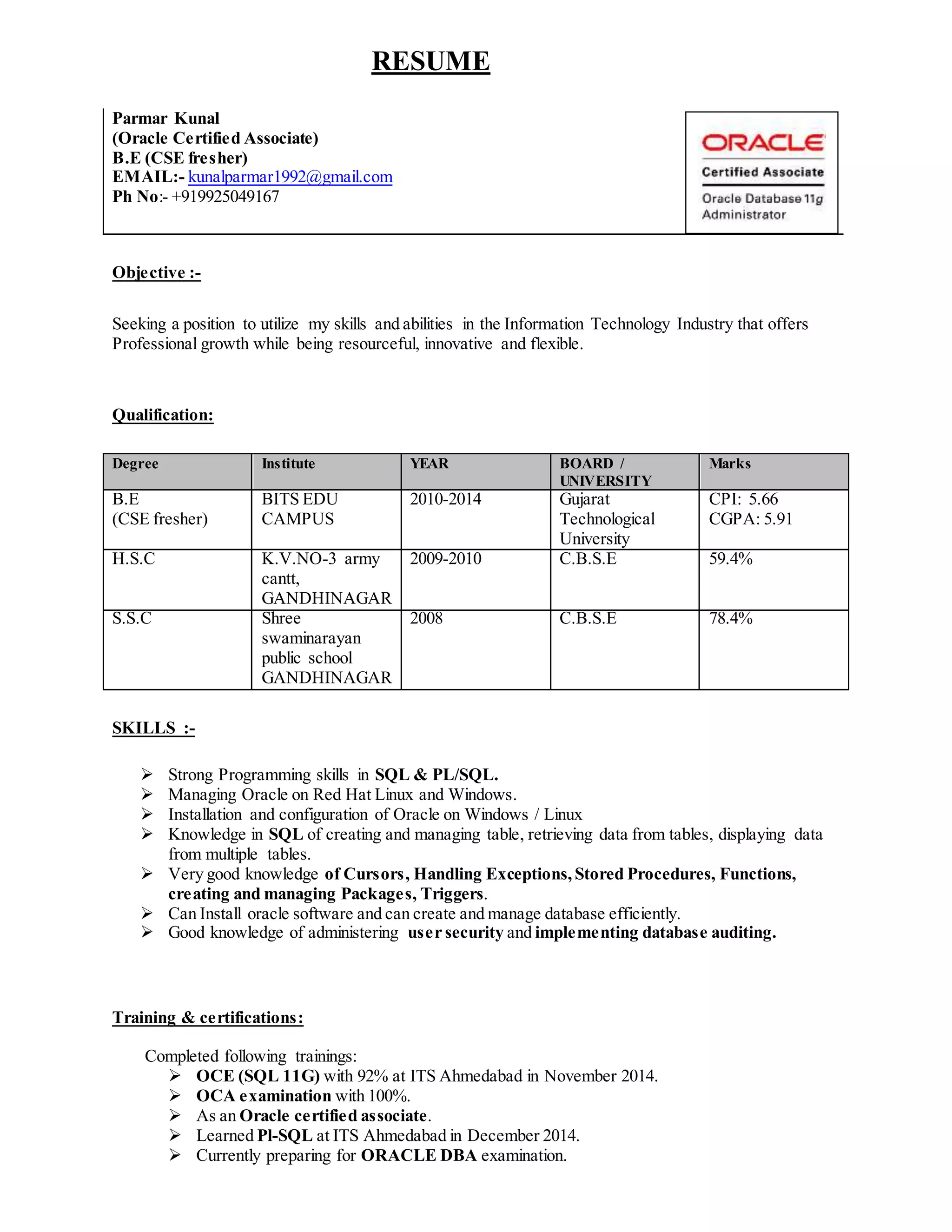 RESUME-KUNAL | PDF