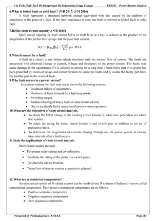 EE6501 - Power System Analysis | PDF