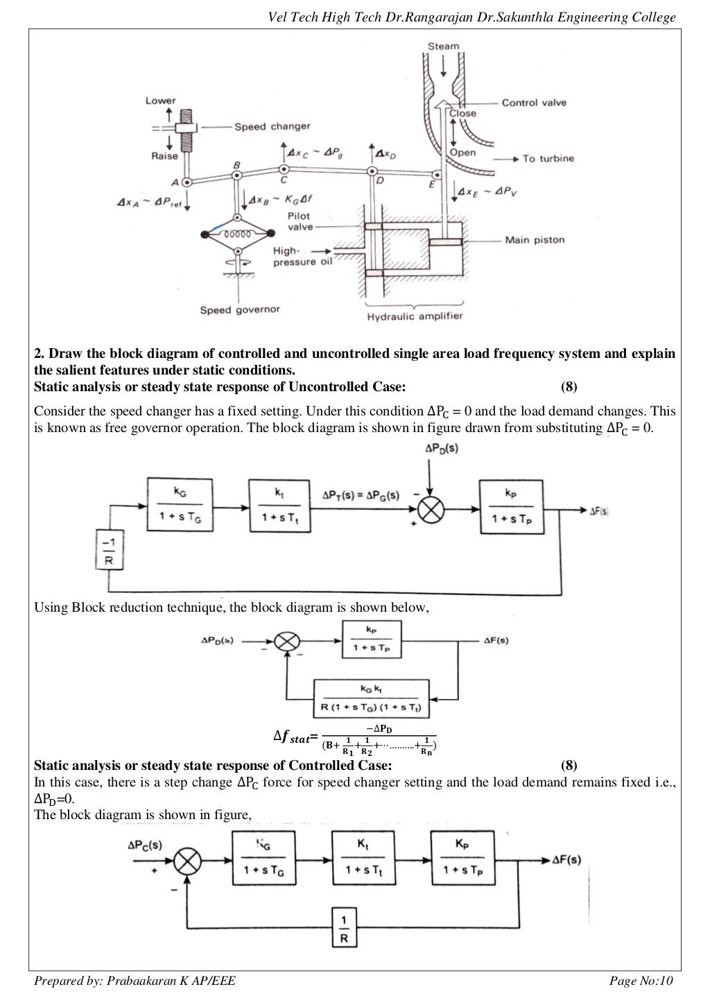 EE6603 Power System Operation & Control