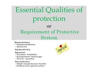 Essential Qualities of
protection
or
Requirement of Protective
System
Essential Qualities of
protection
or
Requirement of Protective
System
 