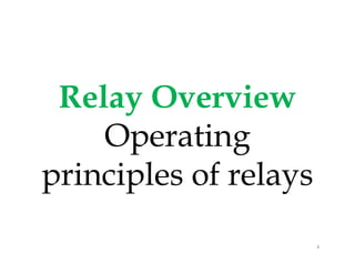 Relay Overview
Operating
principles of relays
Relay Overview
Operating
principles of relays
4
 