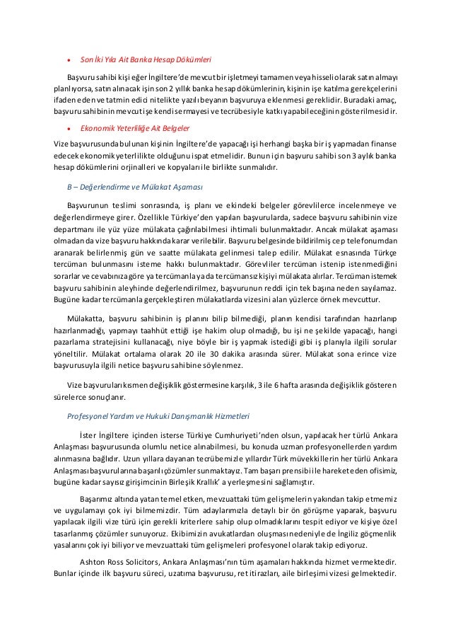 Ankara anlasmasi cover letter örneği