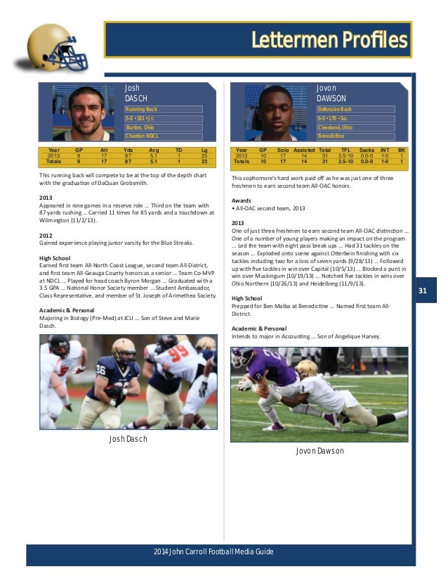 Media Guide Sample Football