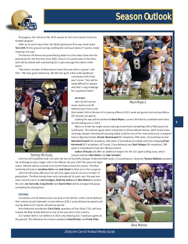 Media Guide Sample Football