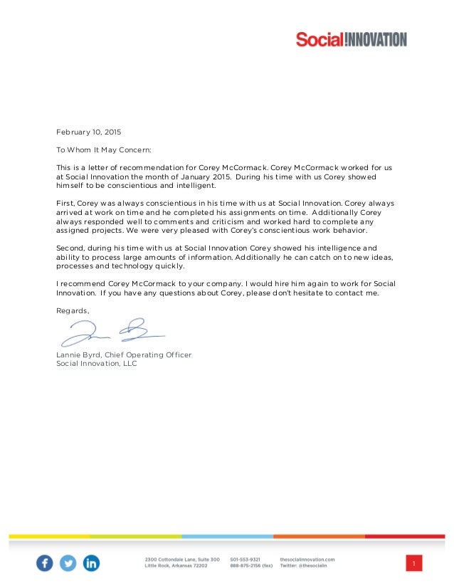 social innovation letter of recommendation social letter of recommendation