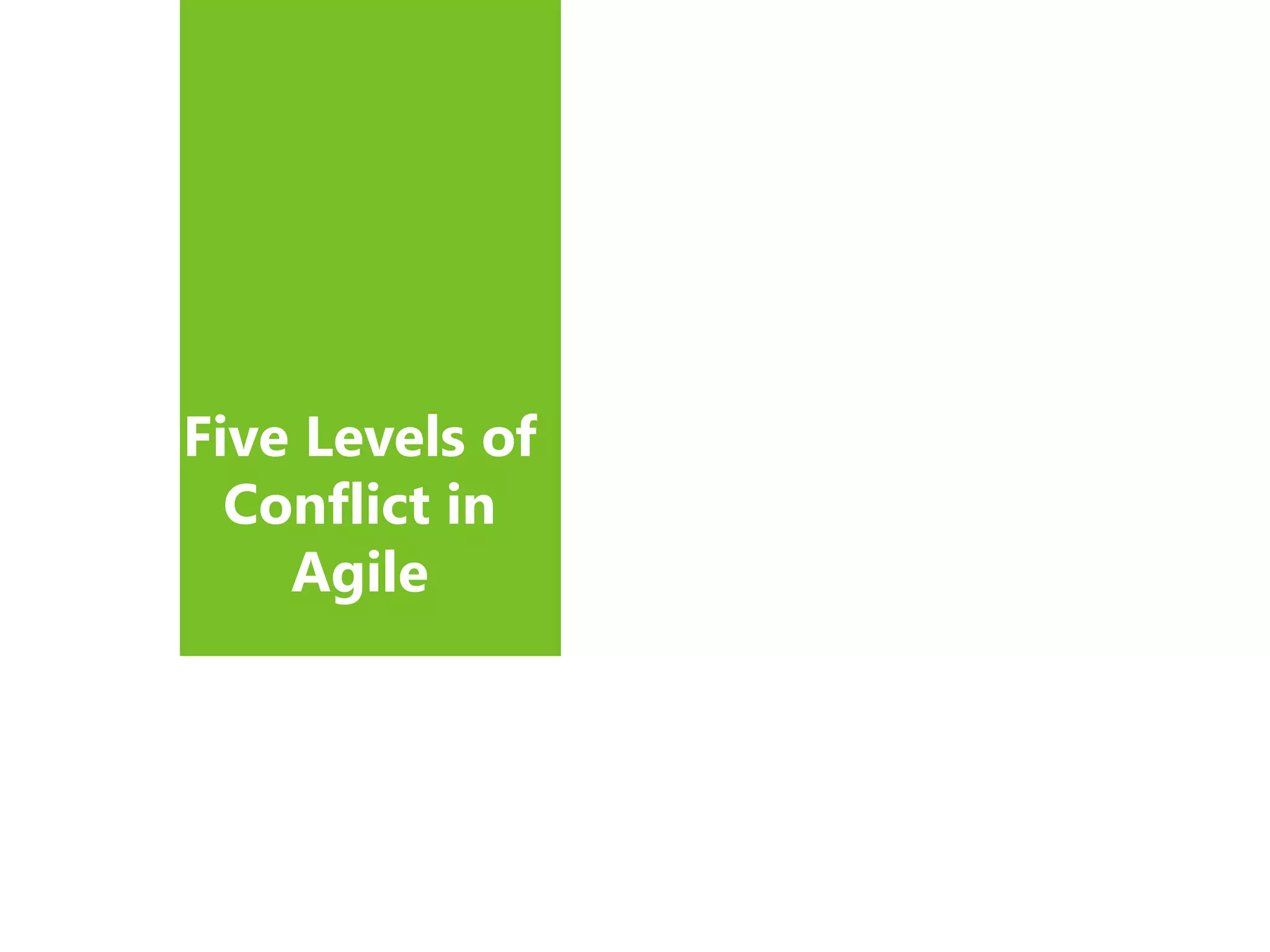 Five Levels of
Conflict in
Agile
 