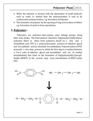 Polyesters Rxn Ibrahim fiber internship report (PU) | DOCX