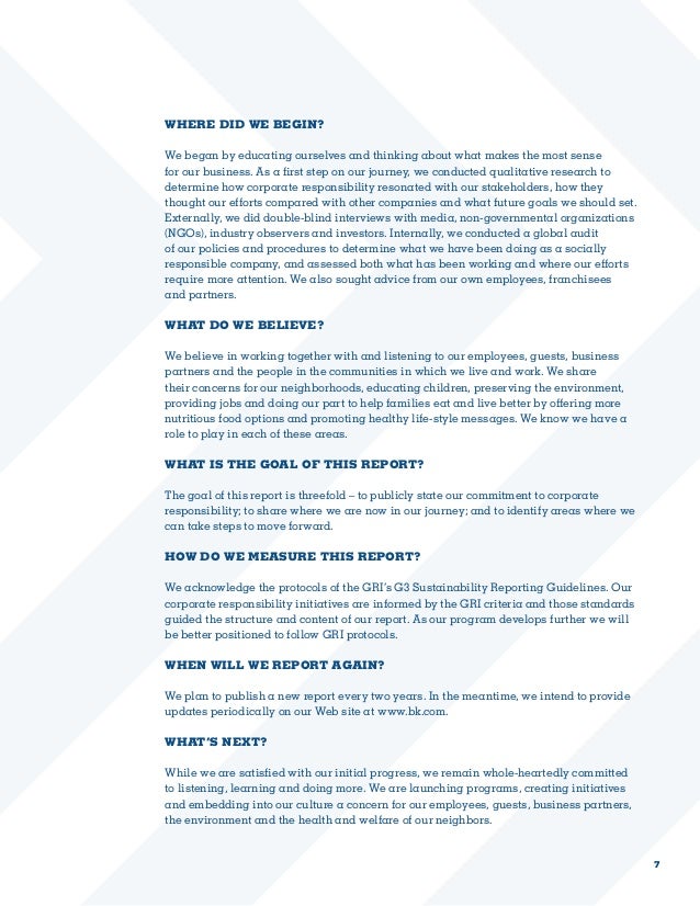 burger king csr report