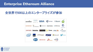 Enterprise Ethereum Alliance
全世界で500以上のエンタープライズが参加
 