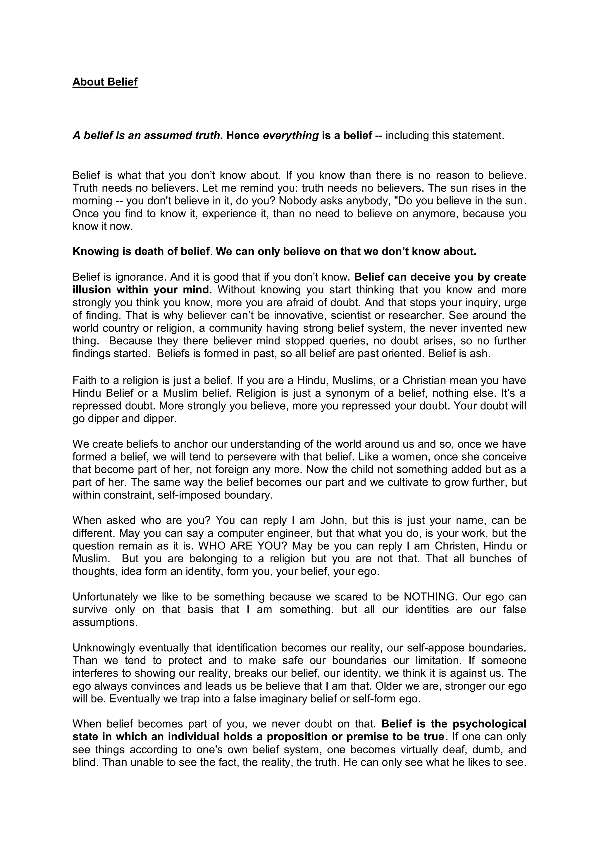 Belief What is Belief PDF