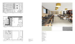 New floor plans for 1540
Broadway
Transcontinental Hotel.
The first floor, second
floor and rooftops shown
to the left.
TOP: Perspective of the
restaurant
BOTTOM LEFT: Bisque .02
YOLO Colorhouse
restaurant wall paint with
zero VOC’s, no
mutagens, no toxins, and
no hazardous air
pollutants
BOTTOM CENTER: Bisque
.01 YOLO Colorhouse
restaurant ceiling paint
BOTTOM RIGHT:
Concrete used as
another sustainable
product applied
throughout the
restaurant, ballroom and
Sky Bar
 