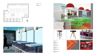 TOP: Break Room floor
plan
BOTTOM: Break Room
perspective
TOP: Break Room
perspective
CENTER LEFT: Design
Reclaimed Wood
Bar Stool
CENTER MIDDLE: Norm
Flip Around Chair to
Table
CENTER RIGHT: Regard
by Steelcase
BOTTOM LEFT: FLOR Red
Rocks Sandstone Granite
Rug
BOTTOM RIGHT:
Redwood Painted Picnic
Table
 