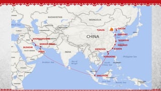 BUSHEHR
BANDAR ABBAS
DUBAI
SINGAPORE
HONGKONG
SHENZHEN XIAMEN
SHANGHAI
NINGBGO
DALIAN
TIANJIN
QINGDAO
KHORRAMSHEHR
 