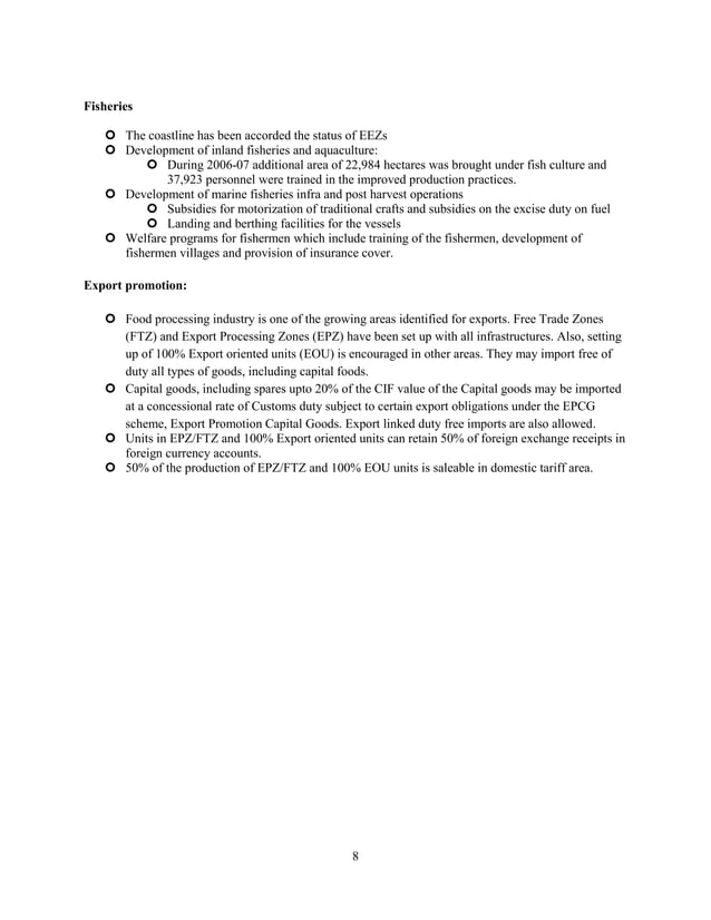 Food Processing Industry Of India Docx Agriculture Industries