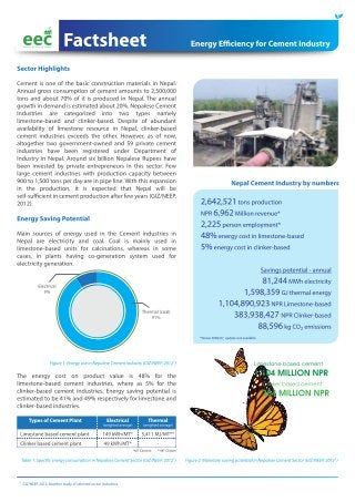 EEC Factsheet: Energy Efficiency for Cement Industry in Nepal