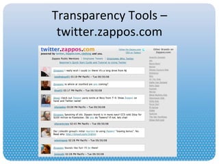 Transparency Tools – twitter.zappos.com 
