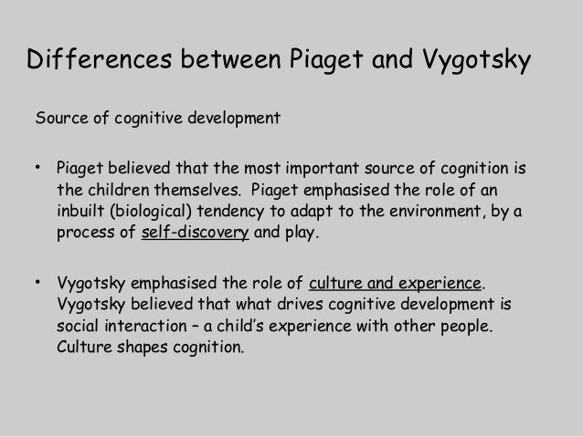 difference between piaget and vygotsky cognitive development