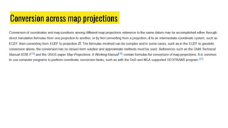Conversion across map projections
 