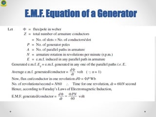 E.M.F. Equation of a Generator
 