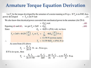 Armature Torque Equation Derivation
 