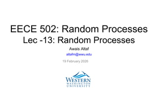 Comprehensive Lecture on Random Processes: Theory and Applications | PDF